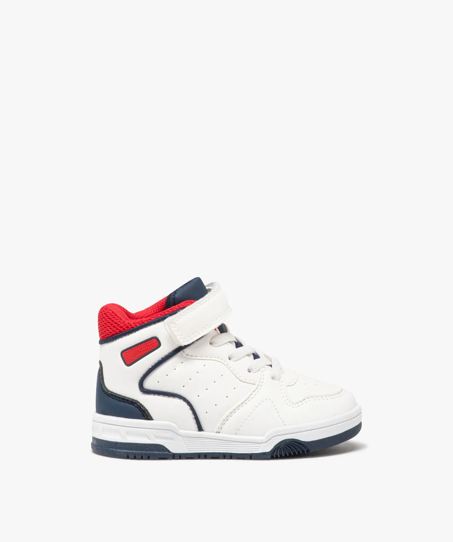 baskets mid-cut a scratch et details colores bebe garcon blanc baskets et tennis