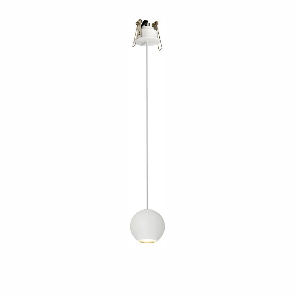 BORA SUSPENSION ENCASTRE : Suspension en forme de boule LED décorative 4 couleurs au choix avec patère encastrable