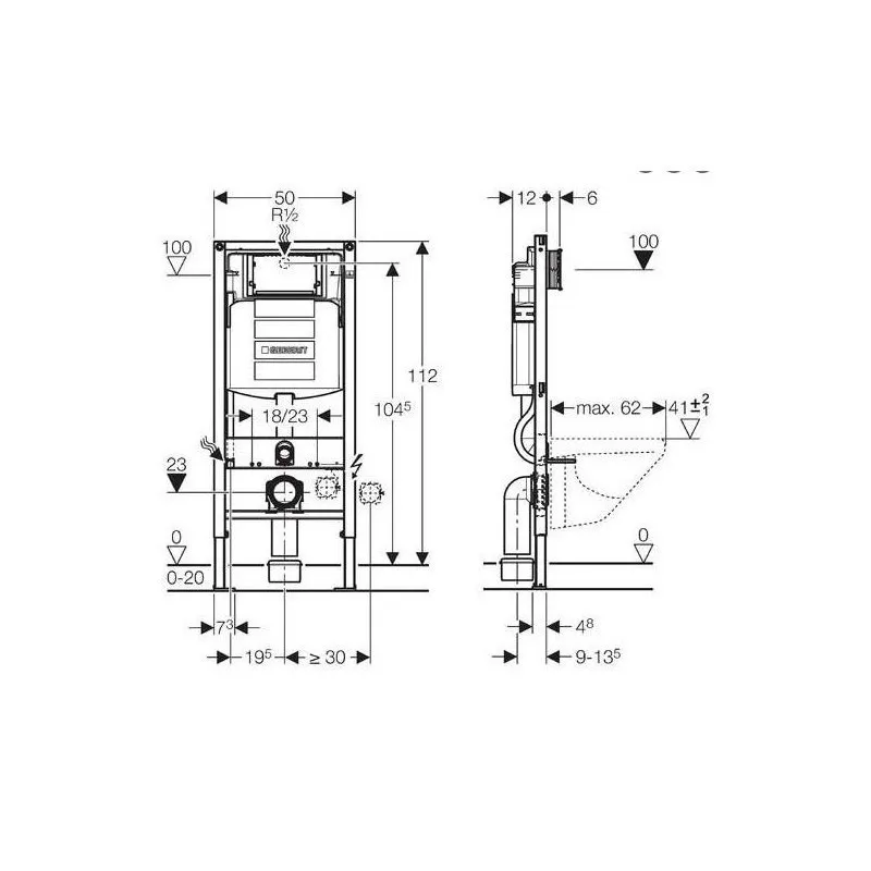Geberit Pack avec Toilette suspendue ideal standard blanc - Banio