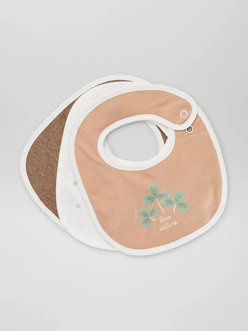 Lot de 3 bavoirs en jersey - Blanc