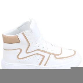 PA1 baskets montantes Leia BLANC / BEIGE blanche