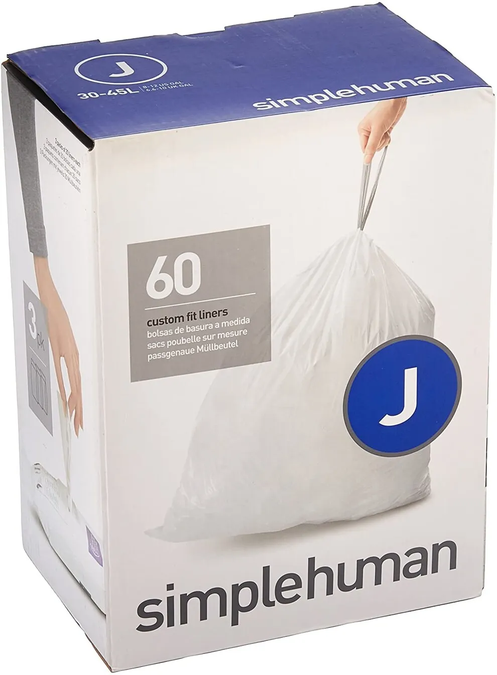 Pack de 3 Paquets de 20 sacs poubelle 30-45L (Modèle J) 60 sacs