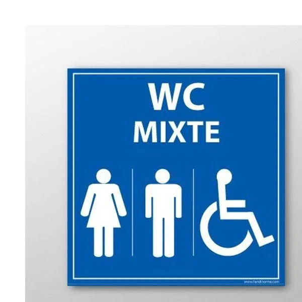 Panneau wc mixte + personnes à handicap 250x250mm- pvc