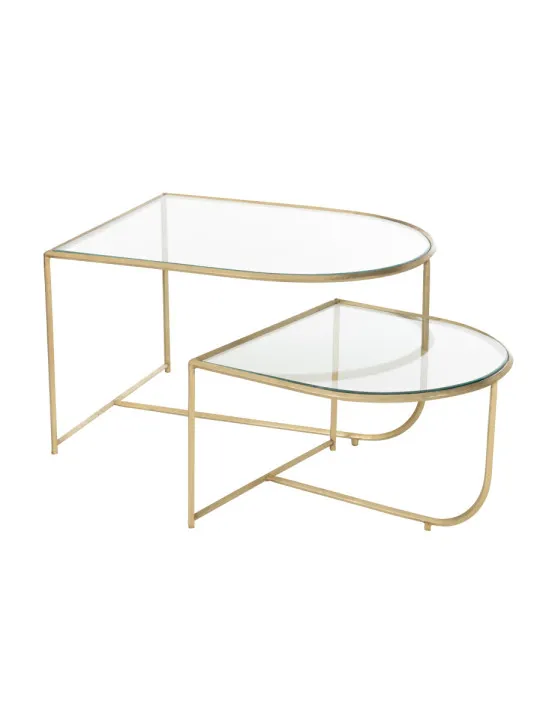 Set de 2 Tables Contemporaine Or