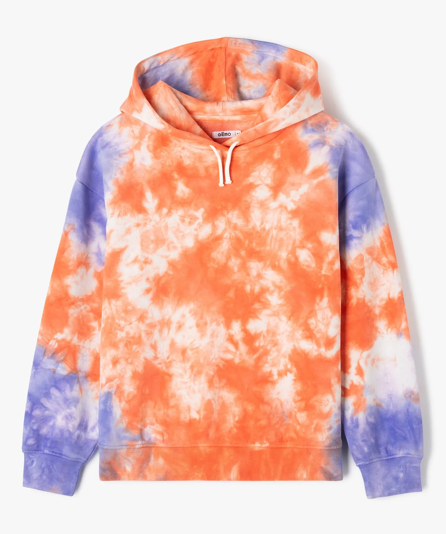 sweat a capuche en molleton doux fille orange sweats