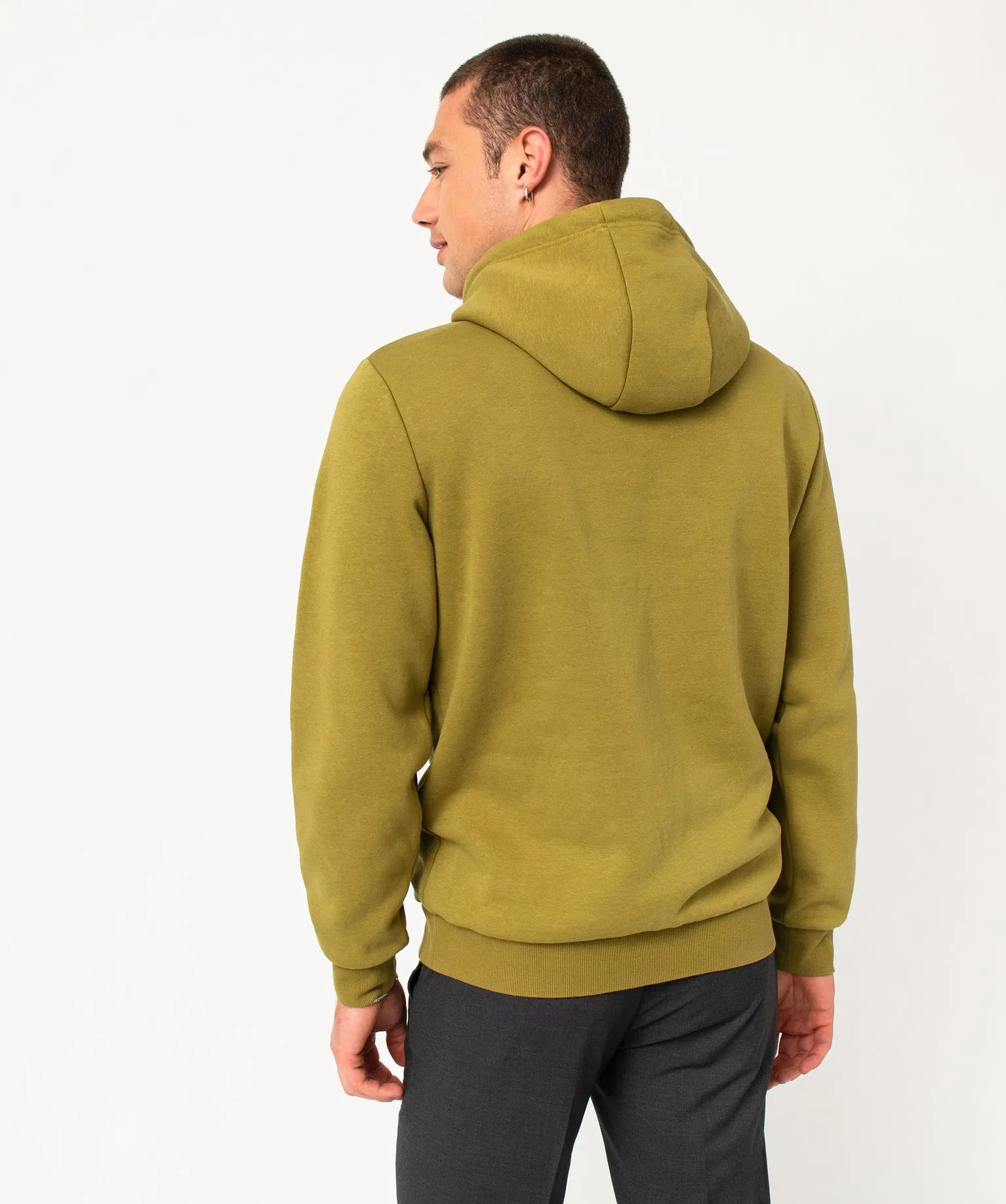 sweat a capuche interieur molletonne homme vert sweats