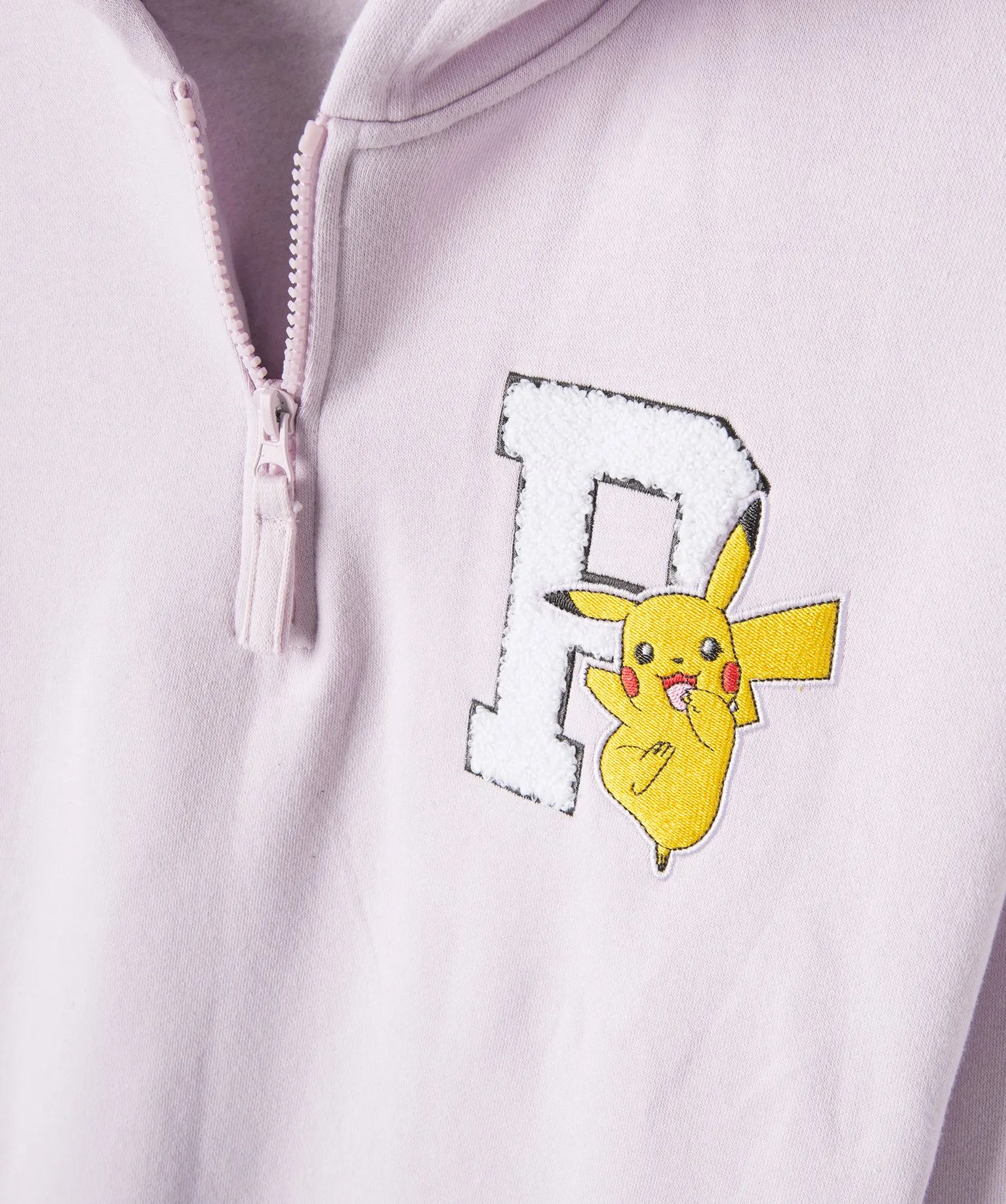 sweat a capuche molletonne avec motif pikachu fille - pokemon violet sweats