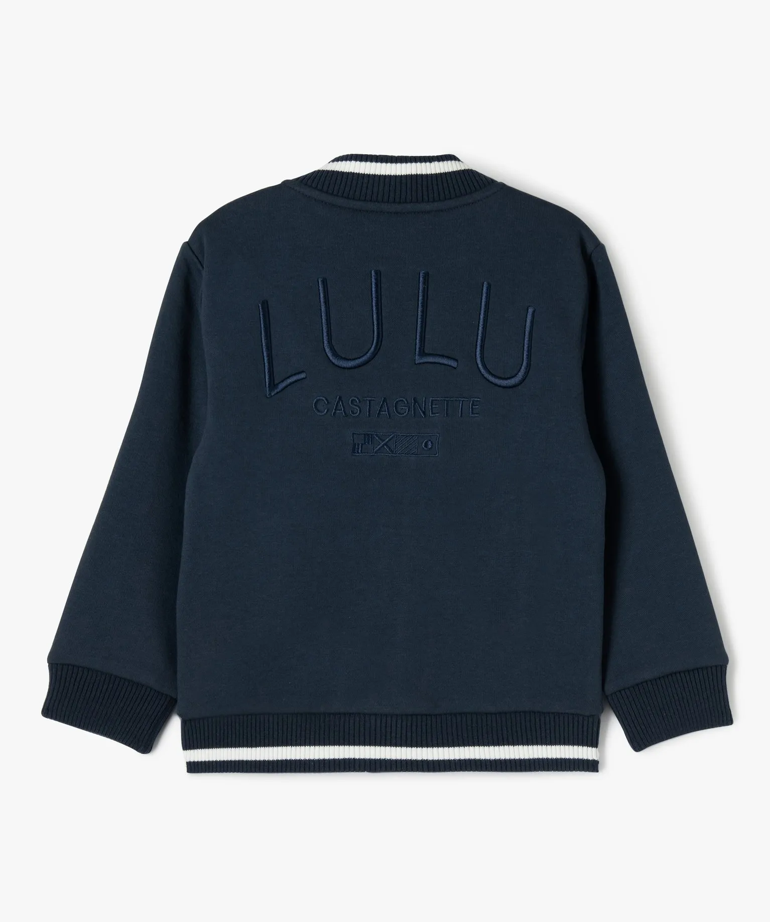 sweat avec devant matelasse garcon - lulucastagnette bleu sweats