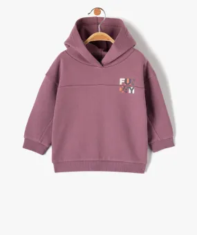 sweat bebe garcon a capuche en molleton douillet violet sweats