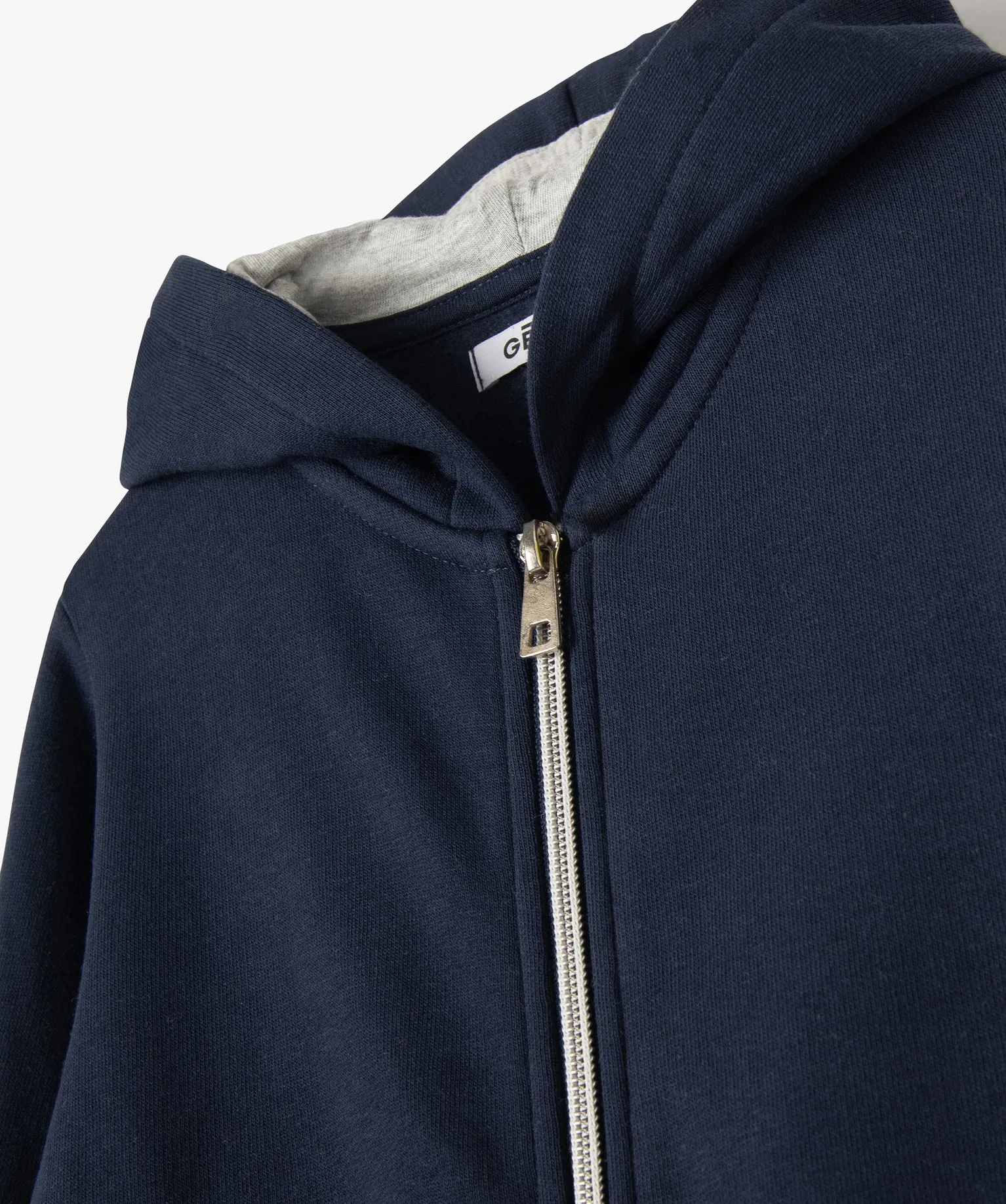 sweat zippe a capuche interieur molletonne fille bleu sweats