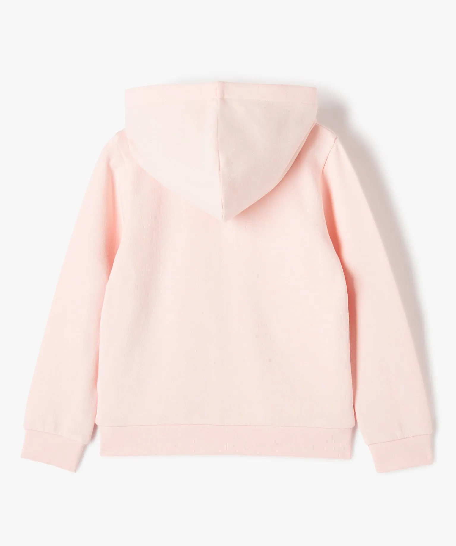sweat zippe a capuche interieur molletonne fille rose sweats