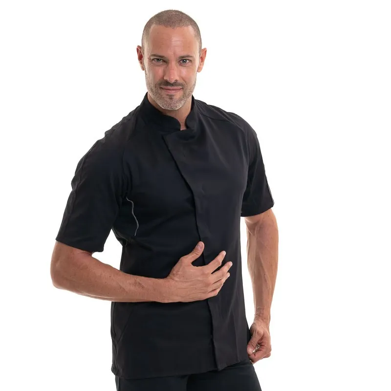 Veste de Cuisine Benak 37.5 Noir Manches Courtes - ROBUR